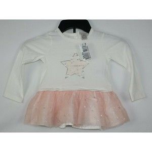 Calvin Klein Little Girls Star Dress Size 24 Months Color Pink/White
